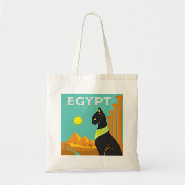 Bolsa Tote Egito | Land of Feline Royalty (Frente)