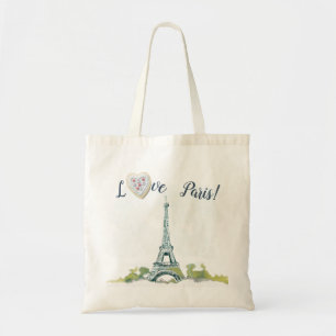 Bolsa Tote Eiffel Tower Paris França  Amor Caneta Paris e Ti