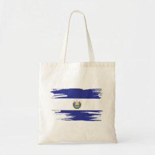 Bolsa Tote El Salvador Flag Brush Art