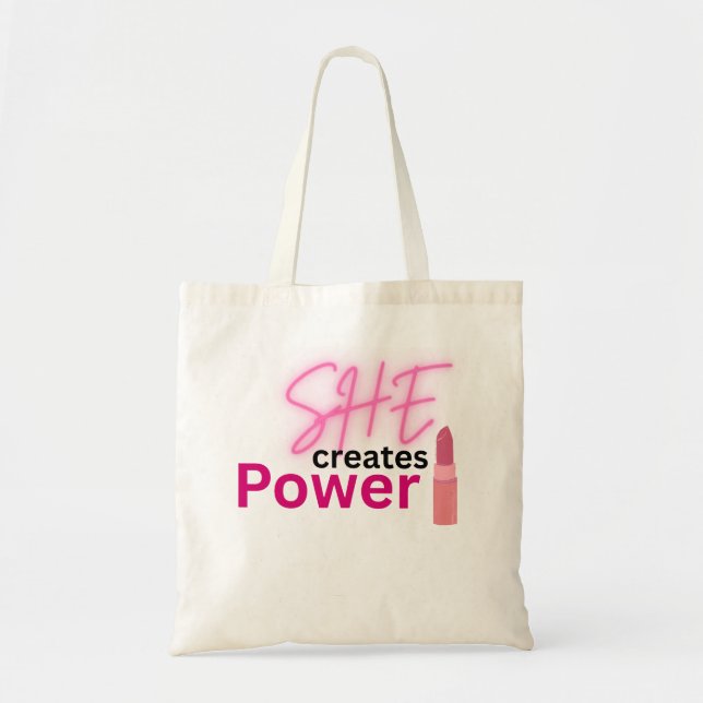 Bolsa Tote Ela Cria Poder Mulheres Inspiradoras Empoderamento (Frente)