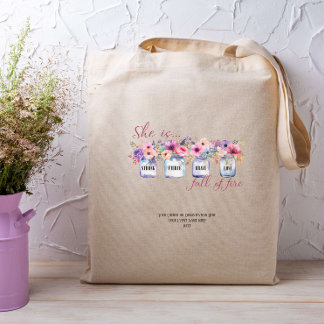 Bolsa Tote Ela é uma Bíblia de Fé de Domingo.
