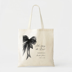 Bolsa Tote Ela Está Dando O Nó Laço Preto Chá de Noiva