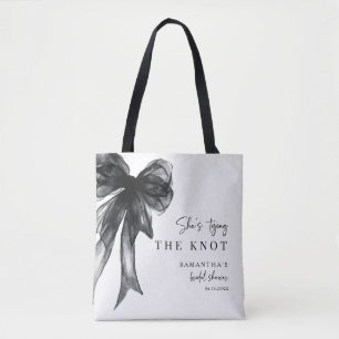 Bolsa Tote Ela Está Dando o Nó Laço Preto Chuveiro de Noiva