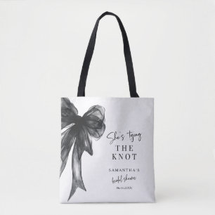Bolsa Tote Ela Está Dando O Nó Laço Preto Chuveiro de Noiva