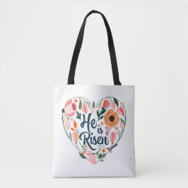 Bolsa Tote Ele é Risen Boho Christian Heart Motif Inspiração
