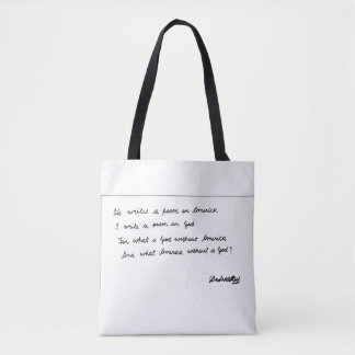 Bolsa Tote Ele escreve um poema sobre a América