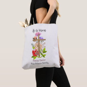 Bolsa Tote Ele está erguido, família floral de Páscoas de mad