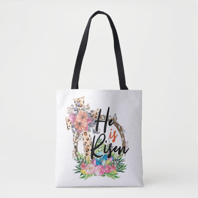 Bolsa Tote Ele ressuscitou páscoa cristã (Frente)