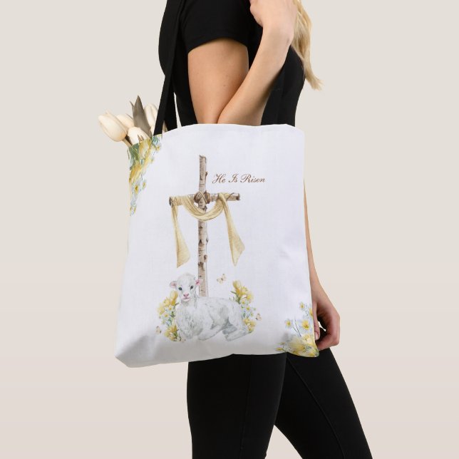 Bolsa Tote Ele Ressuscitou Personalizado Páscoa Cristã (Close Up)