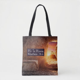 Bolsa Tote Ele Ressuscitou Três Cruzes Túmulo Vazio Igreja Pá