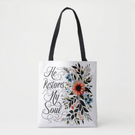 Bolsa Tote Ele restaura a minha alma floral