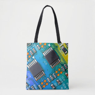 Bolsa Tote Electronic circuit board close up. background,boar