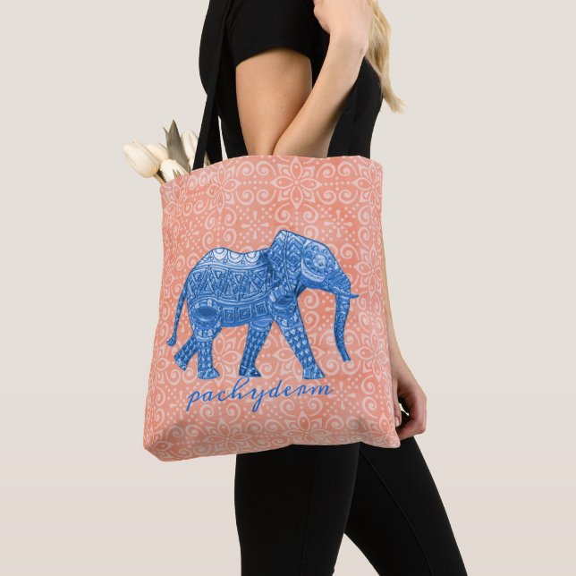 Bolsa Tote elefante azul (Close Up)