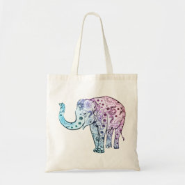 Bolsa Tote Elefante boémio Pastel floral