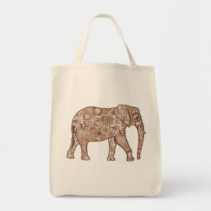 Bolsa Tote Elefante, Brown e Taupe do redemoinho do Fractal