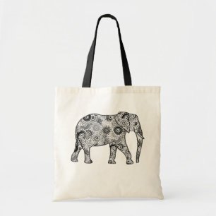 Bolsa Tote Elefante, cinza, preto e branco
