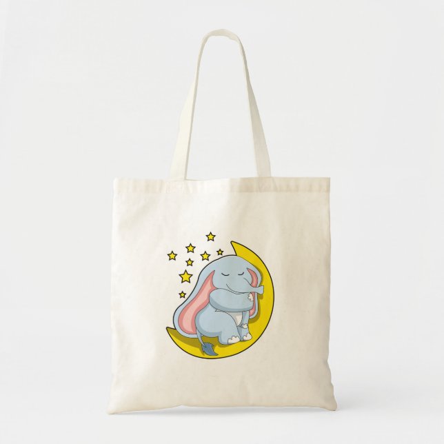 Bolsa Tote Elefante com Lua e Estrelas (Frente)