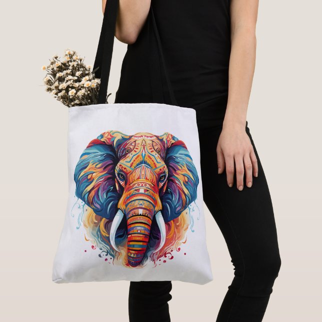 Bolsa Tote Elefante de estilo boêmico (Close Up)