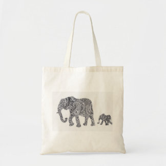 Bolsa Tote Elefante de Paisley e sacola da silhueta do bebê