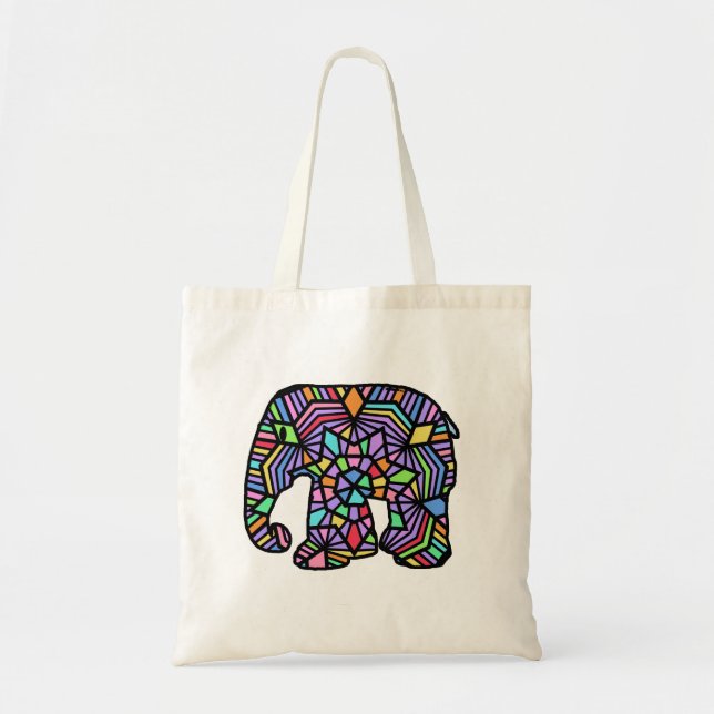 BOLSA TOTE ELEFANTE DE VITRAL (Frente)