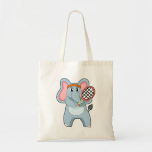 Bolsa Tote Elefante em Tênis com raquete Tênis