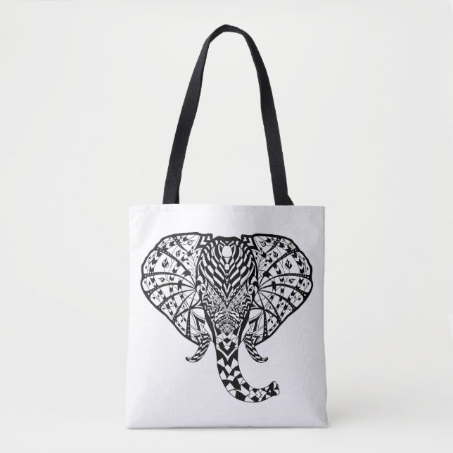 Bolsa Tote Elefante étnico 2 do teste padrão (Frente)