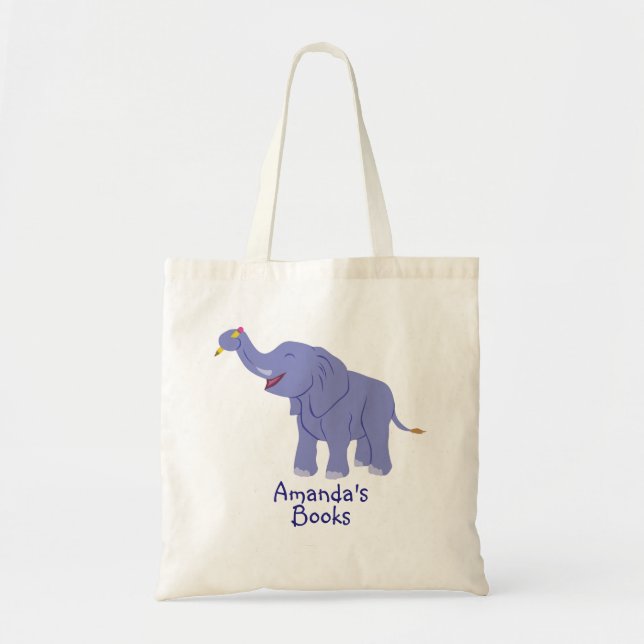 Bolsa Tote Elefante Feliz (Personalizar) (Frente)