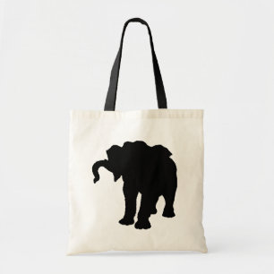 Bolsa Tote Elefante Pop de Arte Preta e Branca
