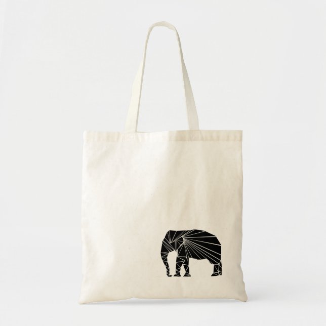 Bolsa Tote Elefante preto geométrico (Frente)