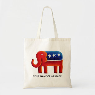Bolsa Tote Elefante Republicano Nome ou Mensagem Personalizad