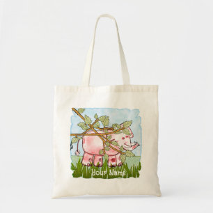 Bolsa Tote Elefante Rosa se Escondendo