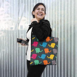 Bolsa Tote Elefantes coloridos