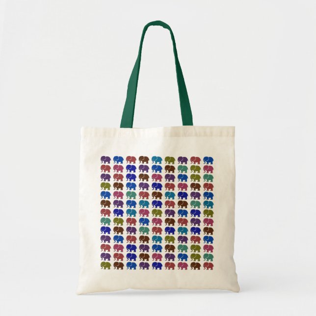 Bolsa Tote elefantes de cores bonitas (Frente)