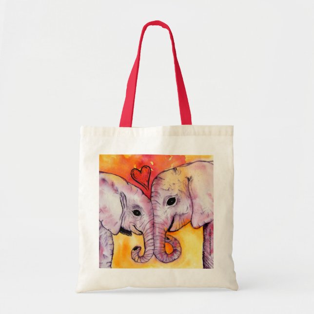 Bolsa Tote Elefantes no amor (Frente)