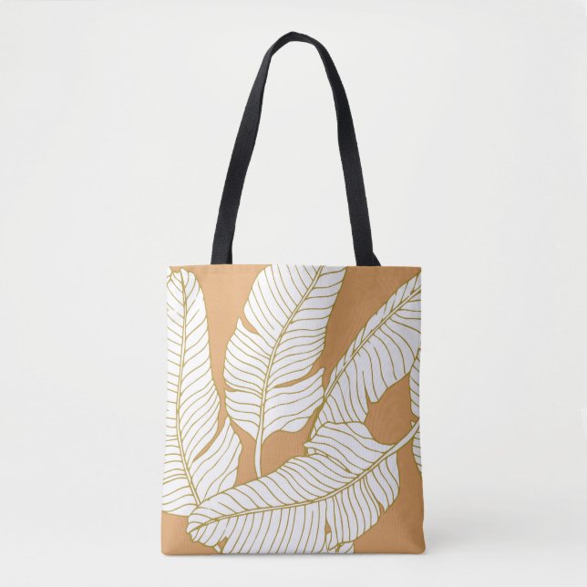 Bolsa Tote Elegance Floral: fundo do padrão de Abstrato. (Frente)
