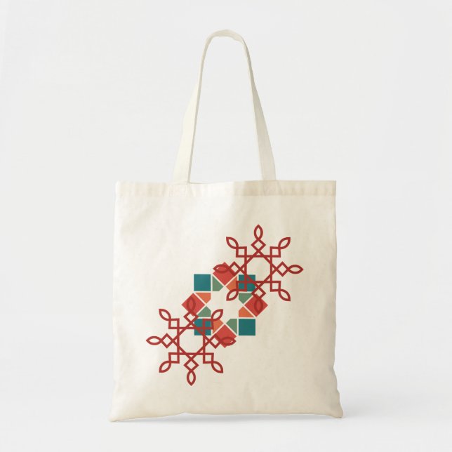Bolsa Tote Elegância Árabe - Design Geométrico Único (Frente)