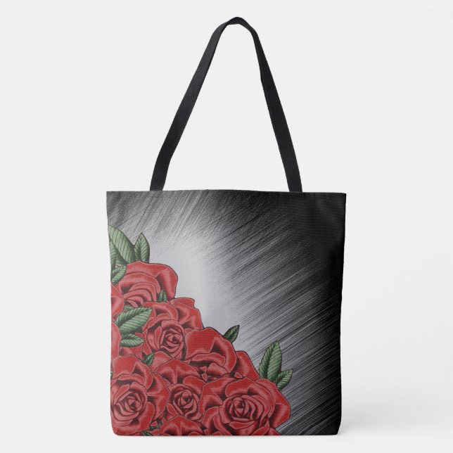 Bolsa Tote Elegância da Rosa Vermelha (Frente)