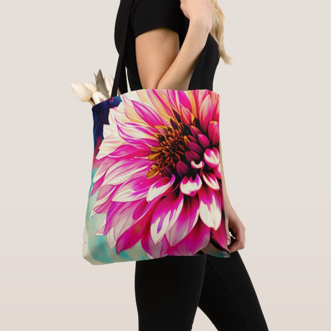 Bolsa Tote Elegância Dahlia Watercolor Blushing (Close Up)