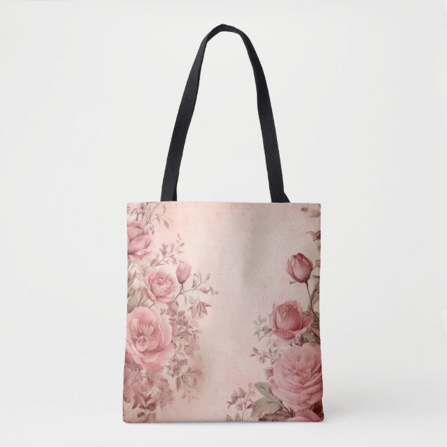 Bolsa Tote Elegância das Rosas (Frente)