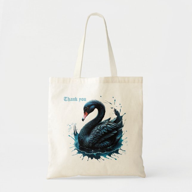Bolsa Tote Elegância em movimento, o cisne negro, (Frente)