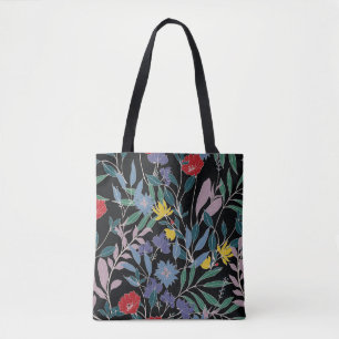 Bolsa Tote Elegância Floral: Fundo da Vintage do Abstrato