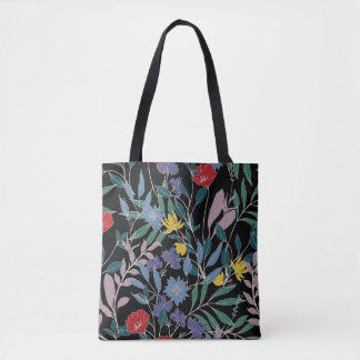 Bolsa Tote Elegância Floral: Fundo da Vintage do Abstrato