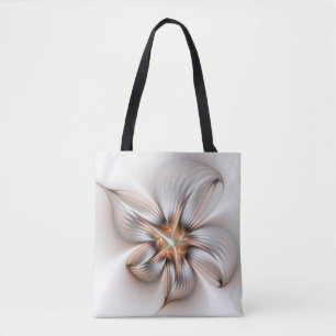 Bolsa Tote Elegância Floral Moderna Abstrato de Arte Fractal