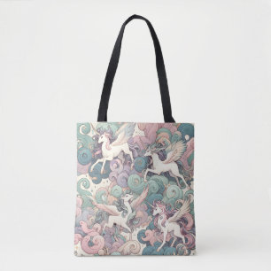Bolsa Tote Elegância Mística: Sussurros Pastel Kirin