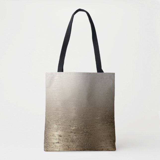 Bolsa Tote Elegância Moderna de Pincel Gilded Dourada (Frente)