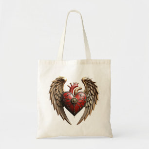 Bolsa Tote Elegância vintage: um relógio e um coração elegant