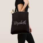 Bolsa Tote Elegant Abigail Script Personalized Name Dark Grey<br><div class="desc">Elegant Abigail Script Personalized Name Custom Name Dark Grey.</div>