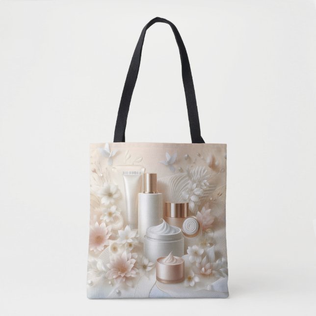 Bolsa Tote Elegant Floral Beauty Cosmetic Salon Makeup (Frente)