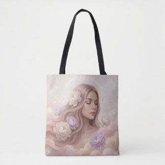 Bolsa Tote Elegant Floral Bouquet with Delicate Butterflies