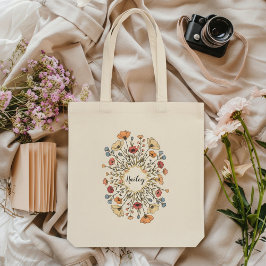 Bolsa Tote Elegant Pastel Floral Personalized